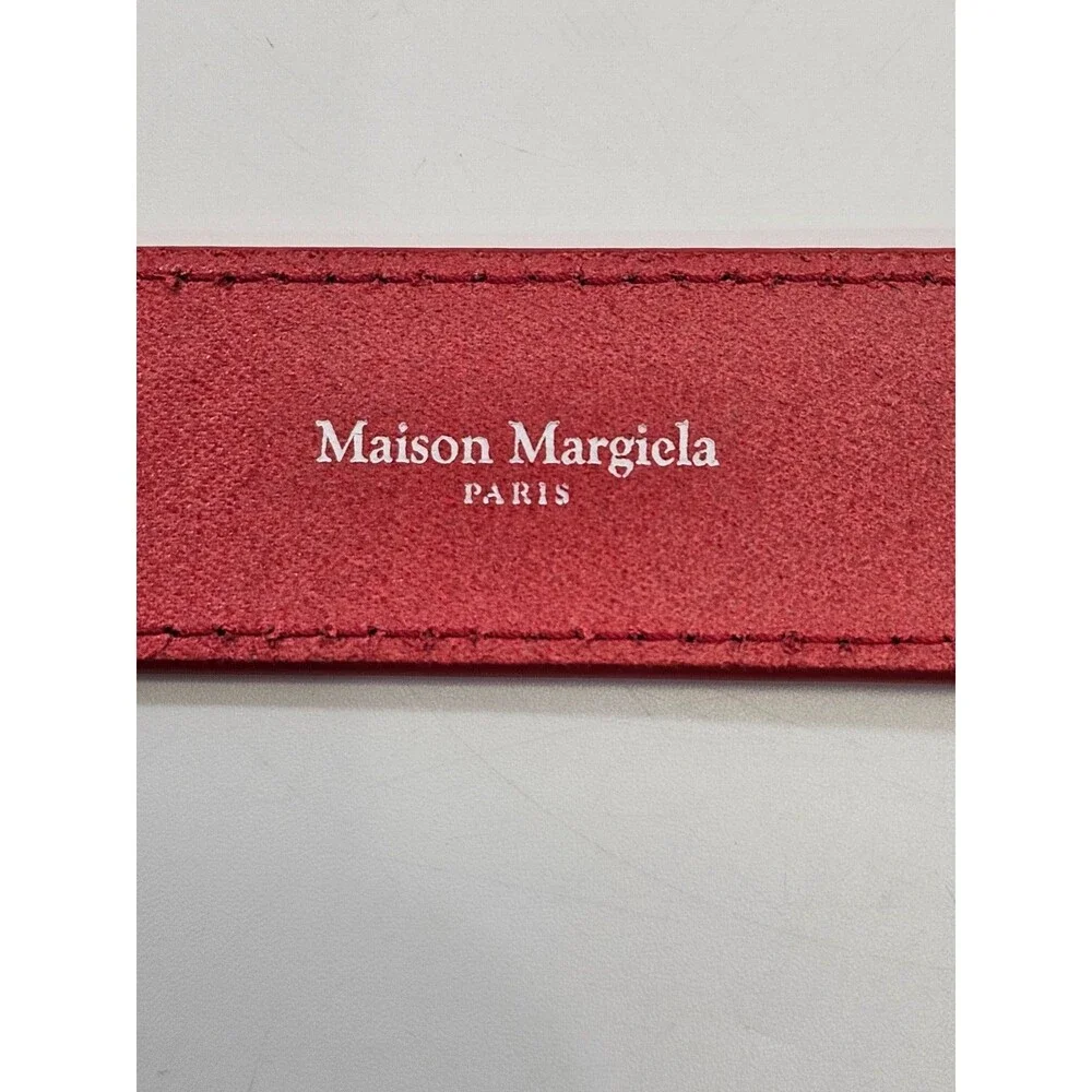 Maison Margiela Paris 95 Red Leather Buckle Belt‎ S35TP0399 NEW Quiet Luxury NWT